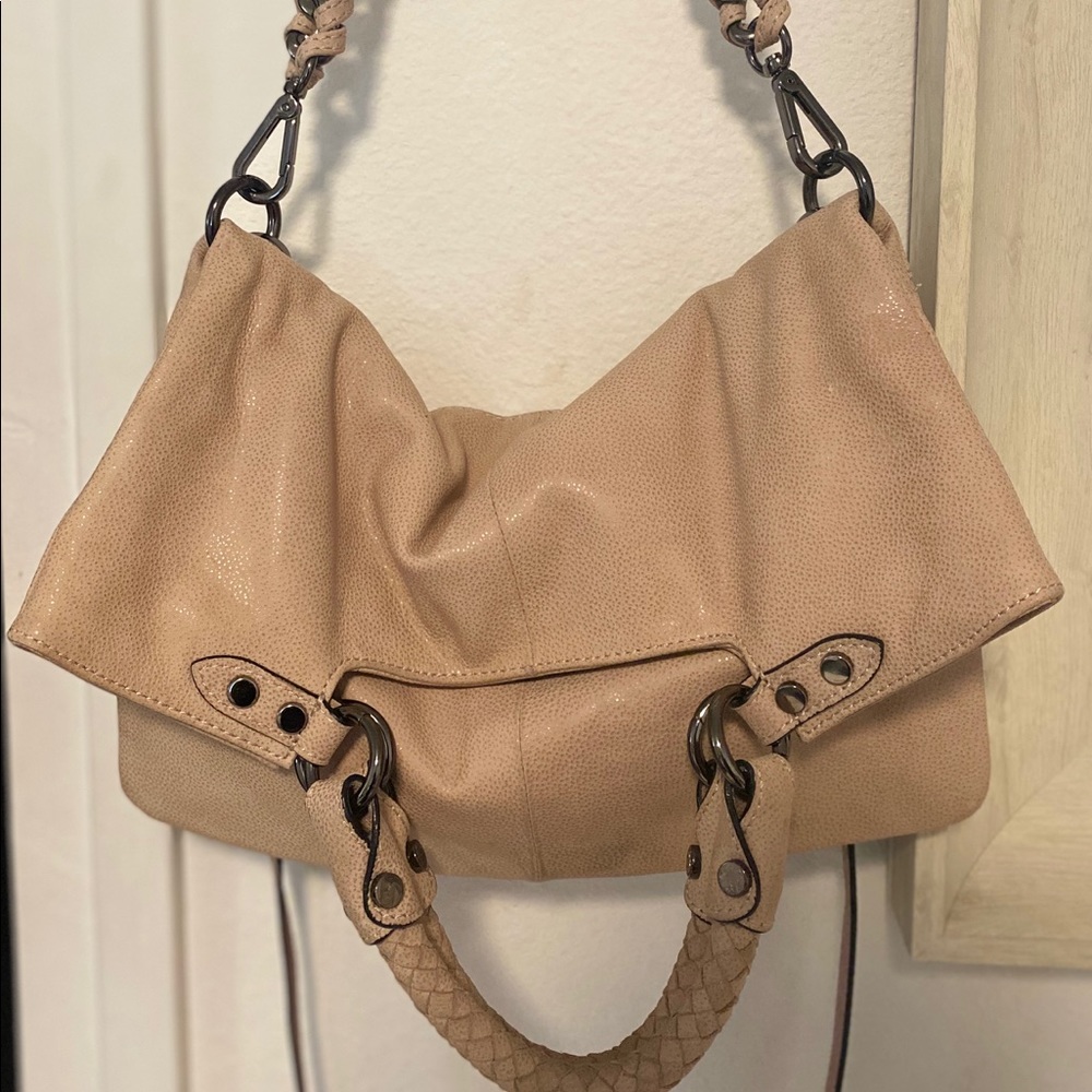Elliott lucca leather shimmery handbag